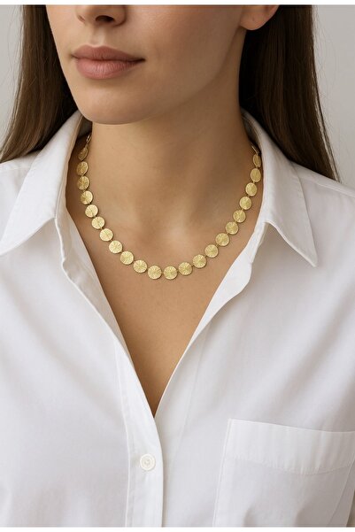 JEWELRY BonnaChanceJewelry Gold Çelik Daire Kolye