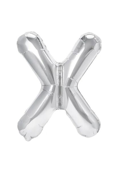 Danex Metalized Foil Balloon Letter X, 40 cm, Silver