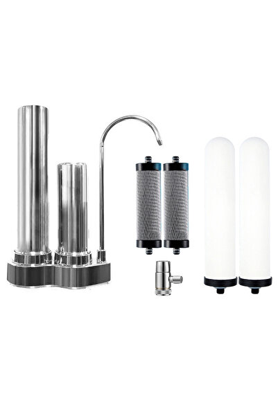 QuTek Φίλτρο πόσιμου νερού AquaVivifica II με 2 σετ φίλτρων, τοποθετημένο στη...