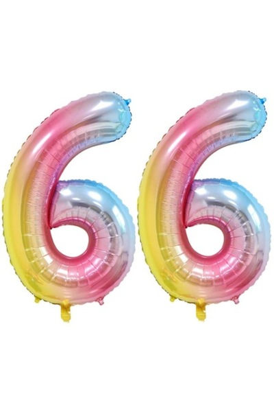 Domi Party & Gifts Set de 2 baloane folie, Domi Party & Gifts, Curcubeu, Aniv...