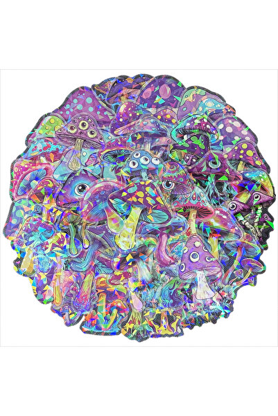 Choice1 50 قطعة 10/30/50 قطعة ملصقات شفافة من مادة PET بتصميم فطر قوطي ليزري ...