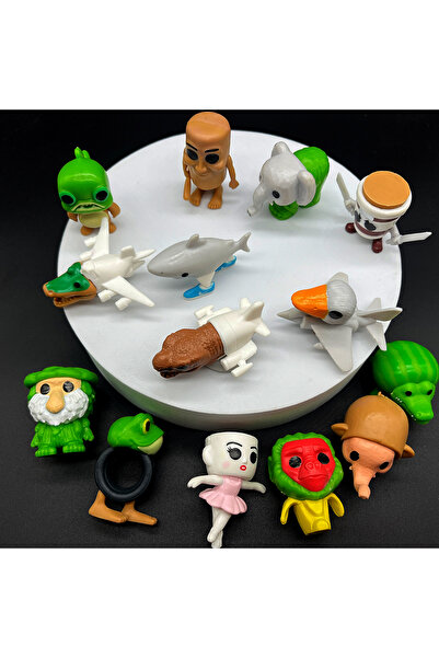 Miniso Red 14Pcs/Set Q Ver. Brainrot Tung Tung Sahur Mini Figure Toy Tralalero Tralala Bombardino Crocodilo