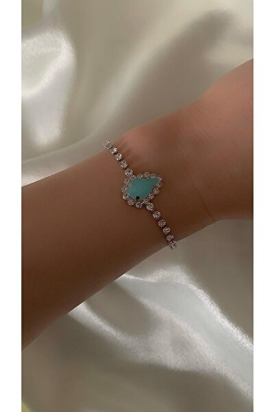 Avcıoğlu Aksesuar سوار نسائي من حجر الزركون الكريستالي مطلي بالفضة، مناسب للز...