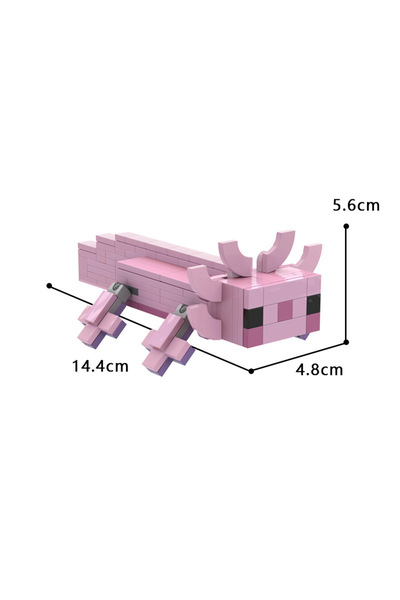 Choice 159 قطعة من مكعبات البناء للأطفال من سلسلة حيوانات MOC لعبة السلمندر الوردي البرمائي هدية إبداعية للأولاد