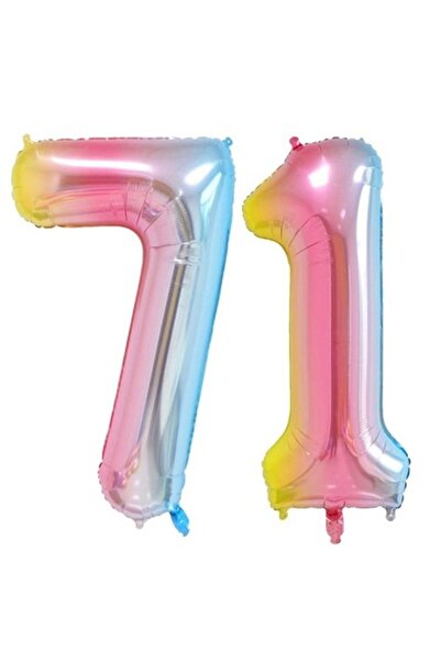Domi Party & Gifts Set 2 baloane folie cifra , Curcubeu, aniversare 71 ani, 1...