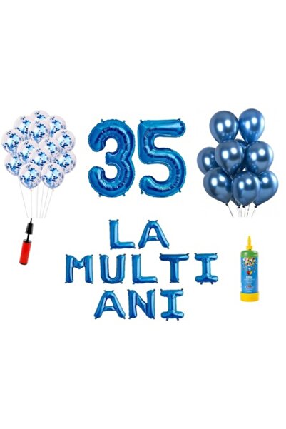 Domi Party & Gifts Set 34 baloane, La mulți ani aniversare 35 de ani, numere ...