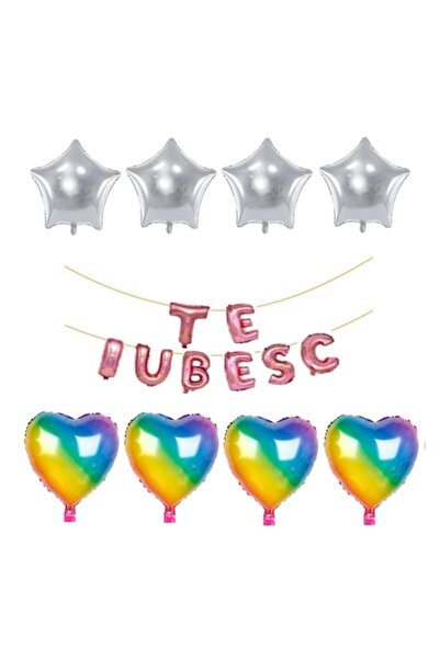 Domi Party & Gifts Set de 16 baloane folie I LOVE YOU auriu roz, Domi Party &...