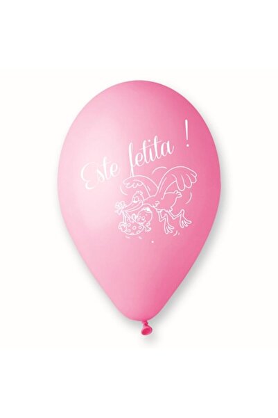 Domi Party & Gifts Set 20 baloane latex roz, mesaj este fetita, petrecere bot...