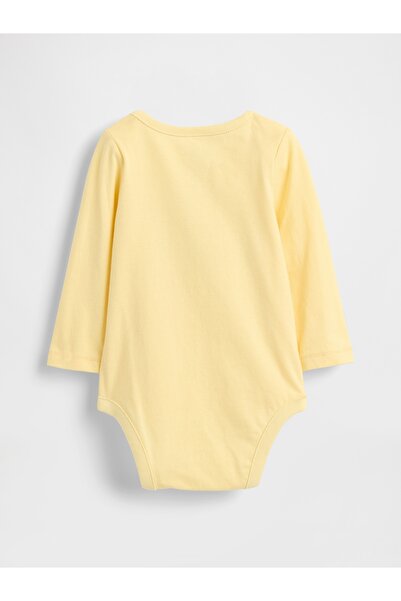 GAP Bebek Sarı First Favorites Organik Pamuk Grafik Bodysuit