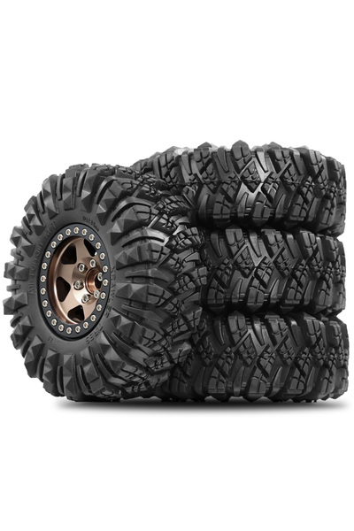 Choice طقم واحد من إطارات RS مقاس 1.9 بوصة (110 مم) بلون برونزي مع محور معدني...