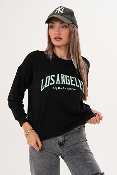 ŞİMAL Women's Printed Three Thread Sweatshirt 255320 -