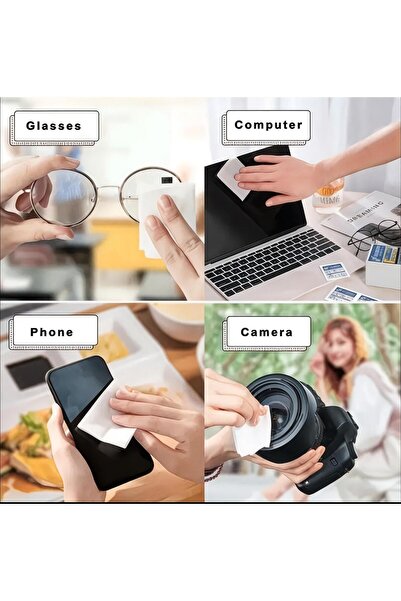 VENTİ VENTİSCA 5 Pcs Disposable Glasses - Mobile Phone Screen Cleaning Cloth