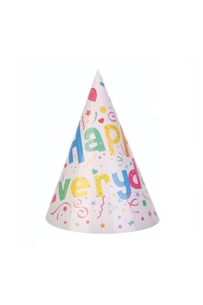 DAMUR Σετ 6 Καπέλα Πάρτι Happy Everyday, 20x14 εκ., Πολύχρωμα