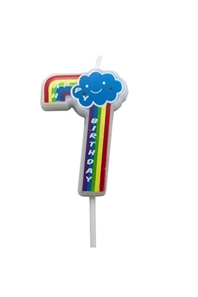 Domi Party & Gifts Lumanare curcubeu, multicolor cifra 7