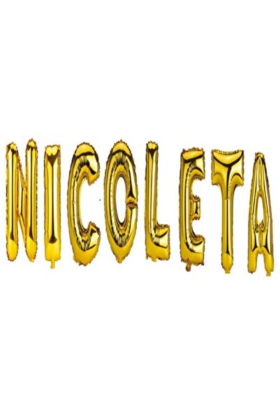 OEM Σετ μπαλόνια με γράμματα «Nicoleta», χρυσό, 40 cm