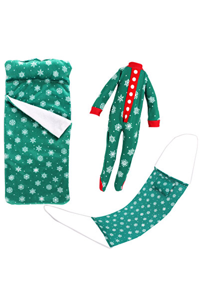 Choice 3 قطع ملابس دمى بوب بتصميم عيد الميلاد مطبوع عليها بدلة علوية وحقيبة ن...