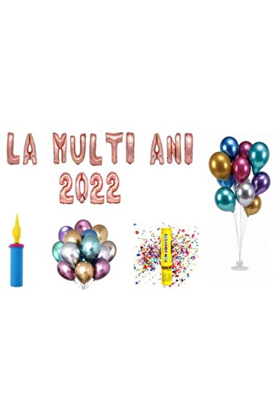OEM Σετ μπαλονιών για γενέθλια 2022, δώρο για τούρτα, 75 τεμάχια, ροζ χρυσό