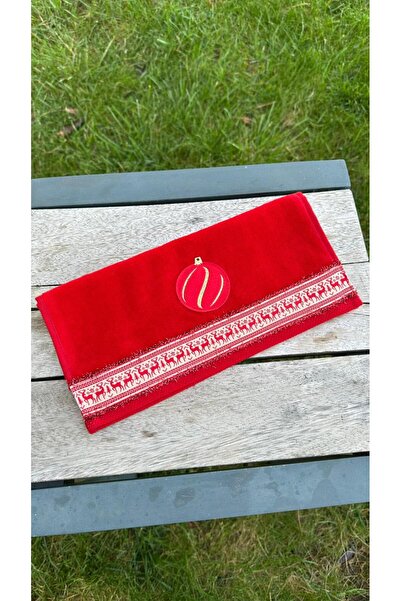 Fantastic Collection New Year's Collection Velvet Towel with Border and Emblem (30X50 cm) – Gift Wrapped – Handmade Special