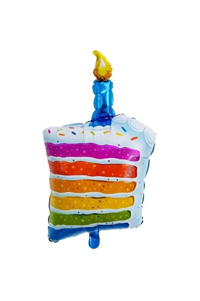 Danex Balon folie metalică - Tort cu lumânare, 84x53 cm, multicolor