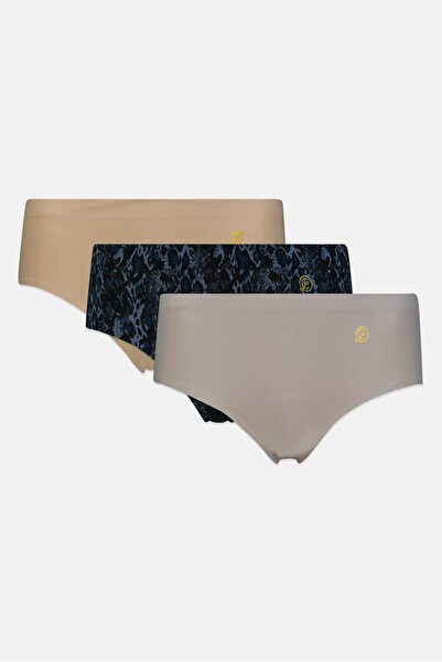 Chinese Laundry سراويل داخلية نسائية 3 قطع بشعار العلامة التجارية، متعددة الأ...