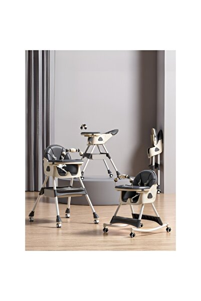 Danex Flippy High Chair for Babies & Children — Removable Double Trays & Cover, Adjustable, Gray