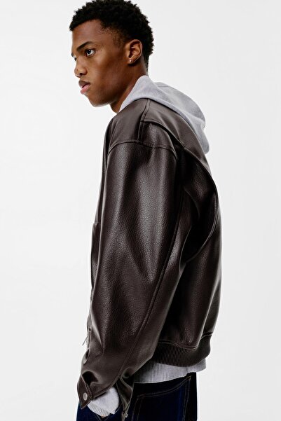 Pull & Bear Suni deri bomber ceket