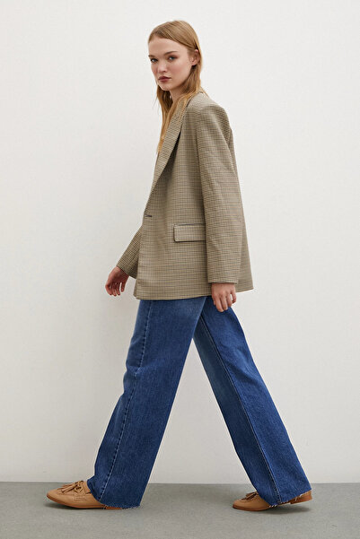 LC Waikiki Yüksel Bel Jean Kesik Geniş Paça Mavi