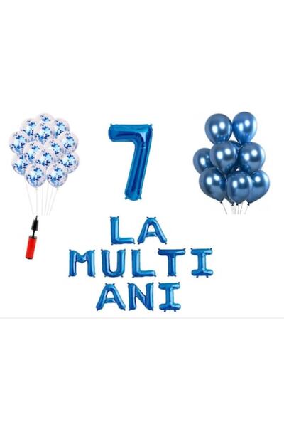 OEM Σετ 32 μπαλονιών - «Happy Birthday» 7η επέτειος, αριθμός 100 cm από αλουμ...