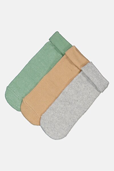 Sinsay Fox and Bunny By Toddlers Boy 3 Pair Solid Socks, Multicolor