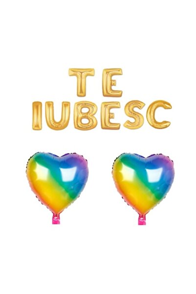 Domi Party & Gifts Set 10 baloane folie I LOVE YOU aurii, Domi Party & Gifts,...