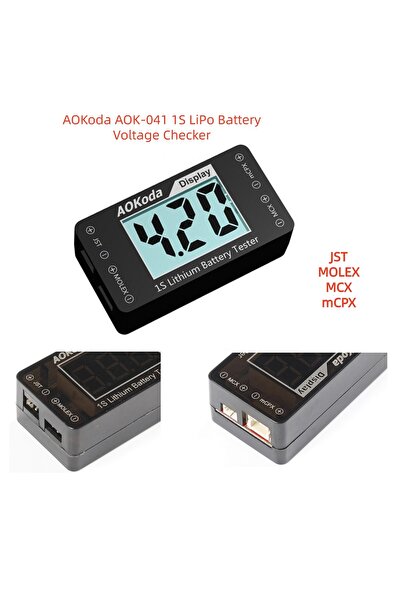 Choice جهاز فحص جهد بطارية الليثيوم بوليمر AOKoda AOK-041 1S مع Micro JST 1.2...