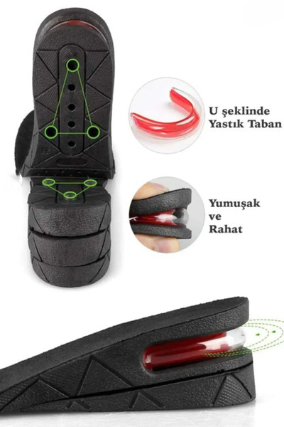 Step 6 Cm Boy Uzatıcı Tabanlık Hava Yastıklı 3 Kademeli Uzatan 35-44 Ayakkabı...