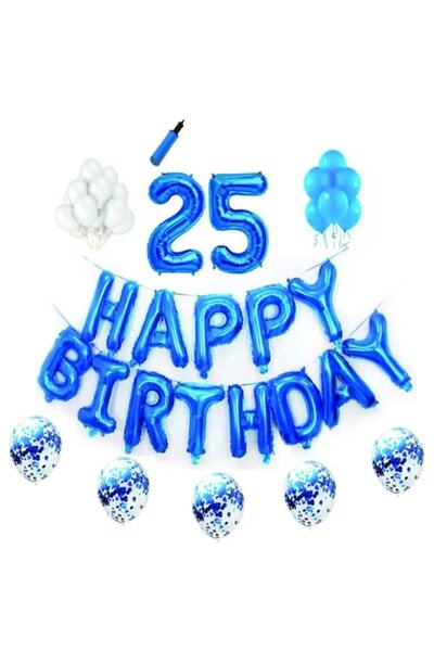 Domi Party & Gifts Set baloane La multi ani , 25 ani, albastru