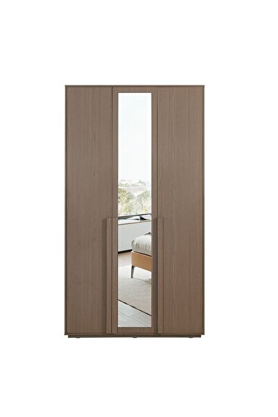 Danube Home Allison 3 Door Wardrobe with Mirror - Natural Oak Finish, Enginee...