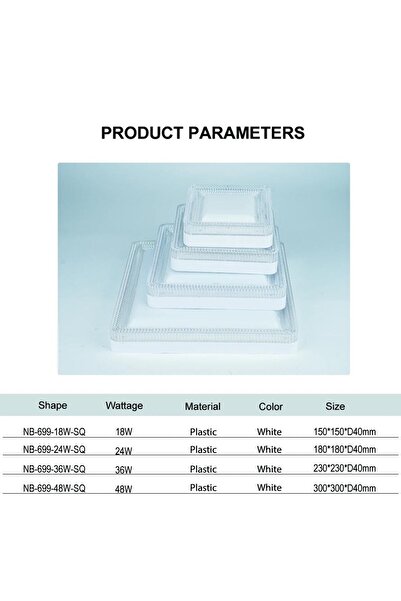 Tescomak Square LED ceiling light, cool white light, crystal design 24W 1 pc