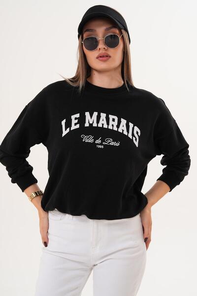 ŞİMAL Women's Printed Three Thread Sweatshirt 255324 -