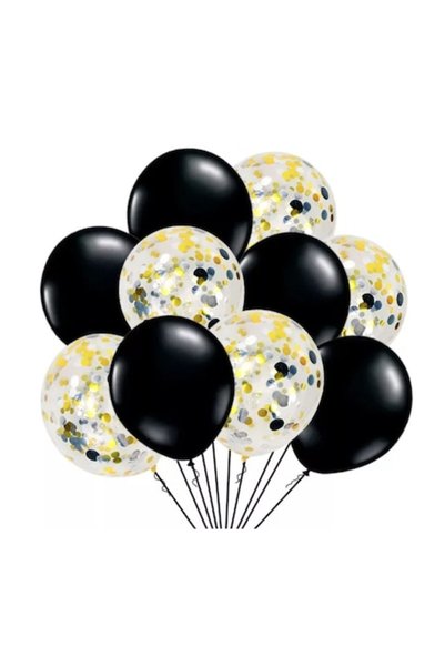 Shop Carnaval Set de 20 de baloane din latex pentru petrecere, negre