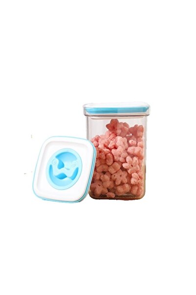 DAMUR Storage Box for Kitchen, 1.3L, made of ABS+PET+Silicon, White/Blue Lid,...