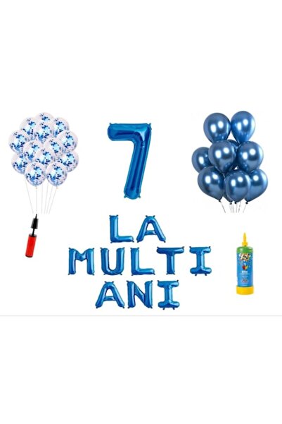 Domi Party & Gifts Set 33 baloane, La mulți ani 7 ani, număr folie 100 cm, Do...