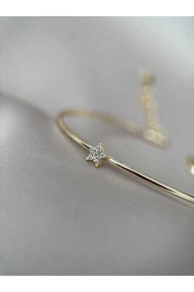Luseda Yıldız Figürlü Gold Ayarlanabilir Bileklik