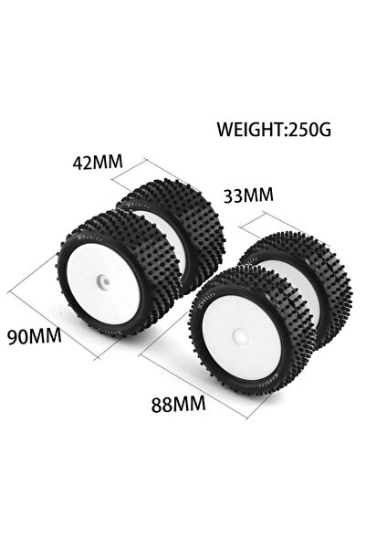 Choice W55 4PCS 1/10 2WD RC Off-Road Buggy Car Tire Wheel 88mm & 90mm Compati...
