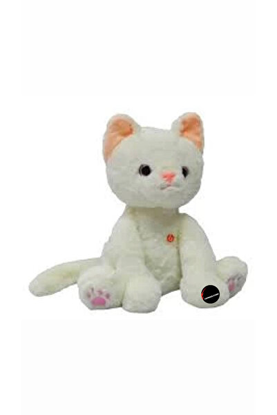 TOPROCKSTORE Cat Plush Toy with Meowing Sound Sitting Chubby Cat 35 cm
