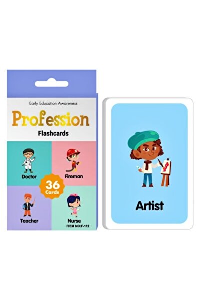 OEM Cartonase educative copii, 36 carduri profesii, invatare engleza prin joc...