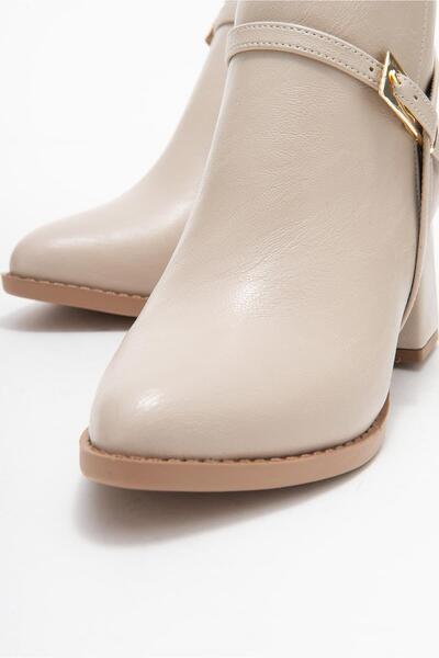 CCWAY AYAKKABI Γυναικείες μπότες με τακούνι με αγκράφα με μυτερή μύτη TEN SKIN