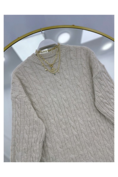 YEDİLALE SAÇ ÖRGÜ YUMOŞ SIFIR YAKA TRİKO TESETTUR KAZAK