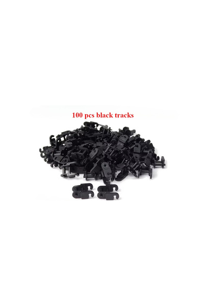 choice2 ١٠٠ قطعة من المسارات السوداء، مكعبات بناء صغيرة حبيبية للأطفال، قطع م...