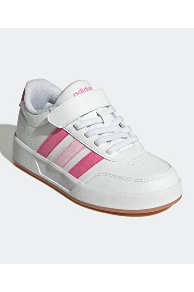 adidas Breaknet 3.0 Velcro Closure Casual Shoes - White/Fuchsia Pink
