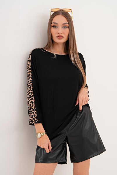 ŞİMAL Kadın Kolu Leopar Desenli Bluz 255351 -