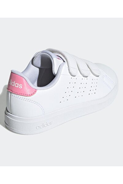 adidas Advantage Base 2.0 Velcro Closure Shoes - White & Pink