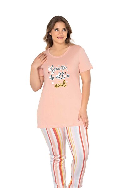 Alperi Plus Size Oversized Short Sleeve Pajama Set B78-109